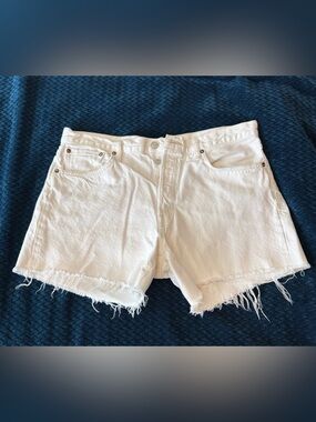 Agolde White Parker Long Jean Shorts - Size 31